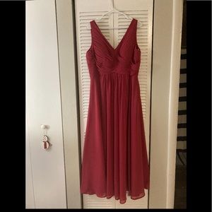 Cinnamon rose colored bridesmaids dress